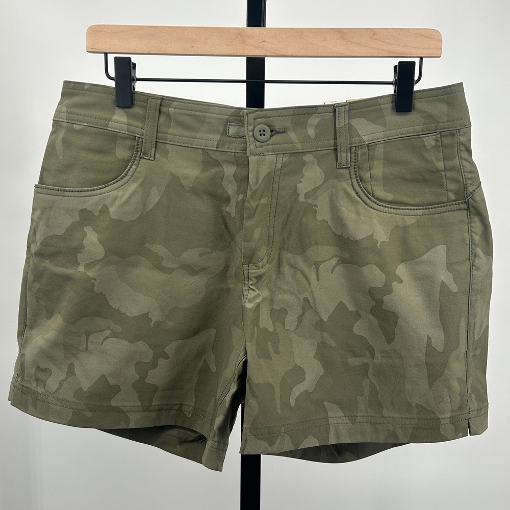 prAna Halle Short II Sage Camo Womens Size 10 NWT Hiking Gorpcore